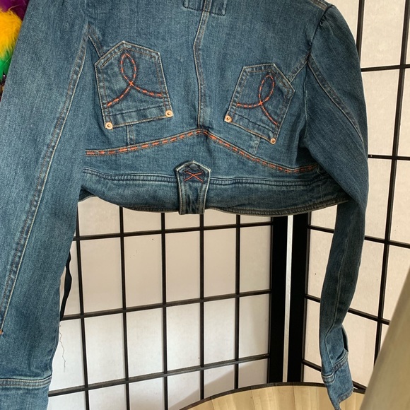 EUC Be Good Cropped Blue Denim Jacket Size Large - Picture 5 of 8